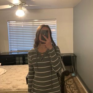 Stripped Grey and White Long sleeve